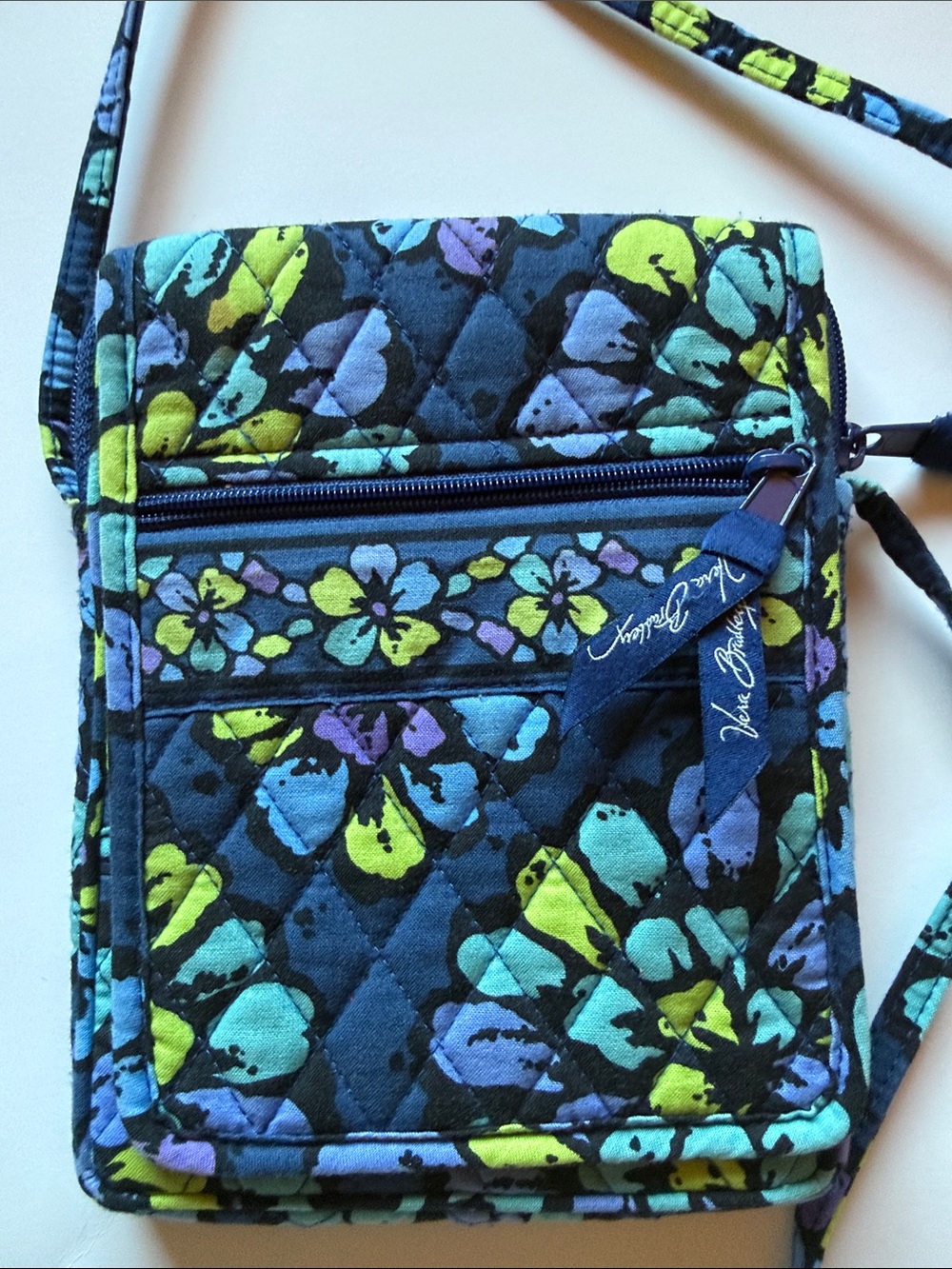 Vers Bradley Quilted Crossbody Bag Indigo Pop Perfect Condition